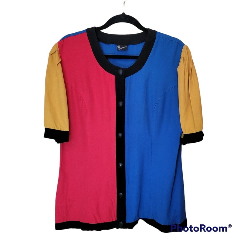 Vintage 80's 90's Color Block Shirt